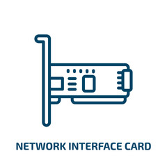 Poster - network interface card icon from hardware collection. Thin linear network interface card, communication, card outline icon isolated on white background. Line vector network interface card sign, symbol