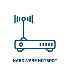 Poster - hardware hotspot icon from hardware collection. Thin linear hardware hotspot, hardware, device outline icon isolated on white background. Line vector hardware hotspot sign, symbol for web and mobile