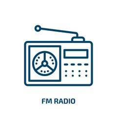 Poster - fm radio icon from hardware collection. Thin linear fm radio, radio, music outline icon isolated on white background. Line vector fm radio sign, symbol for web and mobile