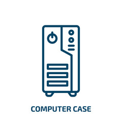 Poster - computer case icon from hardware collection. Thin linear computer case, computer, case outline icon isolated on white background. Line vector computer case sign, symbol for web and mobile
