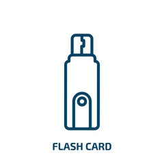 Poster - flash card icon from hardware collection. Thin linear flash card, card, flash outline icon isolated on white background. Line vector flash card sign, symbol for web and mobile