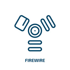 Poster - firewire icon from hardware collection. Thin linear firewire, cable, device outline icon isolated on white background. Line vector firewire sign, symbol for web and mobile