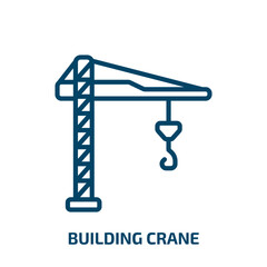 Poster - building crane icon from general collection. thin linear building crane, truck, industry outline ico
