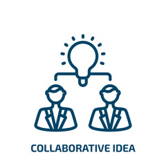 Poster - collaborative idea icon from general collection. Thin linear collaborative idea, idea, business outline icon isolated on white background. Line vector collaborative idea sign, symbol for web and