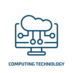 Poster - computing technology icon from general collection. Thin linear computing technology, network, computer outline icon isolated on white background. Line vector computing technology sign, symbol for web