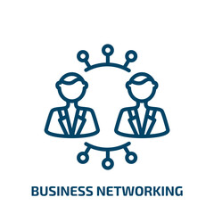 Poster - business networking icon from general collection. Thin linear business networking, network, business outline icon isolated on white background. Line vector business networking sign, symbol for web and