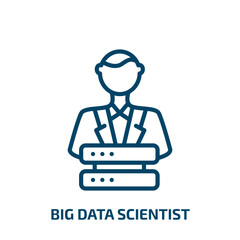 Poster - big data scientist icon from general collection. thin linear big data scientist, data, scientist out