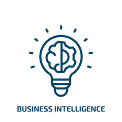 Poster - business intelligence icon from general collection. Thin linear business intelligence, business, solution outline icon isolated on white background. Line vector business intelligence sign, symbol for