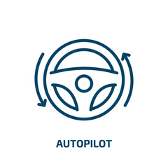 Poster - autopilot icon from general collection. Thin linear autopilot, auto, vehicle outline icon isolated on white background. Line vector autopilot sign, symbol for web and mobile