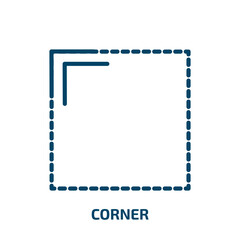Poster - corner icon from football collection. Thin linear corner, button, template outline icon isolated on white background. Line vector corner sign, symbol for web and mobile