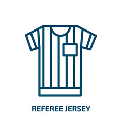 Poster - referee jersey icon from football collection. Thin linear referee jersey, referee, sport outline icon isolated on white background. Line vector referee jersey sign, symbol for web and mobile