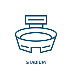 Poster - stadium icon from football collection. Thin linear stadium, sport, competition outline icon isolated on white background. Line vector stadium sign, symbol for web and mobile