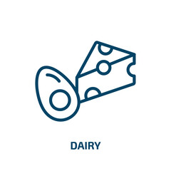 Poster - dairy icon from food collection. Thin linear dairy, diet, organic outline icon isolated on white background. Line vector dairy sign, symbol for web and mobile