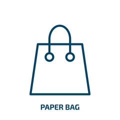 Poster - paper bag icon from fast food collection. Thin linear paper bag, bag, shop outline icon isolated on white background. Line vector paper bag sign, symbol for web and mobile