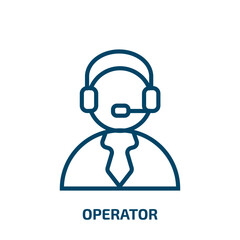 Poster - operator icon from fast food collection. thin linear operator, business, support outline icon isolat
