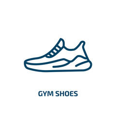 Poster - gym shoes icon from fashion collection. Thin linear gym shoes, gym, healthy outline icon isolated on white background. Line vector gym shoes sign, symbol for web and mobile