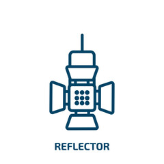 Poster - reflector icon from electronic stuff fill collection. Thin linear reflector, equipment, light outline icon isolated on white background. Line vector reflector sign, symbol for web and mobile