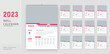 2023 wall calendar template design 12 page