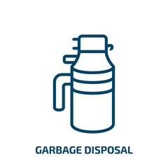 Poster - garbage disposal icon from electronic devices collection. Thin linear garbage disposal, recycle, waste outline icon isolated on white background. Line vector garbage disposal sign, symbol for web and