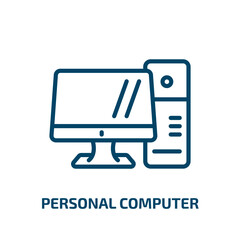 Poster - personal computer icon from electronic devices collection. Thin linear personal computer, internet, computer outline icon isolated on white background. Line vector personal computer sign, symbol for