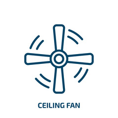 Poster - ceiling fan icon from electronic devices collection. Thin linear ceiling fan, ceiling, propeller outline icon isolated on white background. Line vector ceiling fan sign, symbol for web and mobile