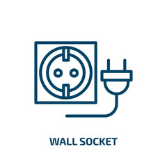Poster - wall socket icon from electrian connections collection. Thin linear wall socket, energy, electric outline icon isolated on white background. Line vector wall socket sign, symbol for web and mobile