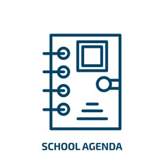 Poster - school agenda icon from education collection. Thin linear school agenda, office, school outline icon isolated on white background. Line vector school agenda sign, symbol for web and mobile