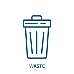 Poster - waste icon from ecology collection. Thin linear waste, ecology, paper outline icon isolated on white background. Line vector waste sign, symbol for web and mobile