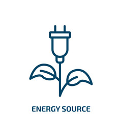 Poster - green energy source icon from ecology collection. thin linear green energy source, energy, solar out
