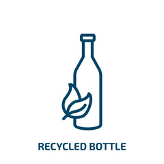 Poster - recycled bottle icon from ecology collection. Thin linear recycled bottle, water, plastic outline icon isolated on white background. Line vector recycled bottle sign, symbol for web and mobile