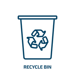 Poster - recycle bin icon from ecology collection. Thin linear recycle bin, recycle, recycling outline icon isolated on white background. Line vector recycle bin sign, symbol for web and mobile