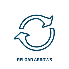Poster - reload arrows icon from ecology collection. Thin linear reload arrows, arrow, reload outline icon isolated on white background. Line vector reload arrows sign, symbol for web and mobile