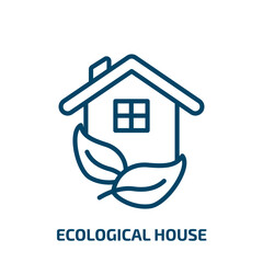 Poster - ecological house icon from ecology collection. Thin linear ecological house, house, eco outline icon isolated on white background. Line vector ecological house sign, symbol for web and mobile