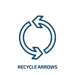 Poster - recycle arrows icon from ecology collection. Thin linear recycle arrows, arrow, recycle outline icon isolated on white background. Line vector recycle arrows sign, symbol for web and mobile