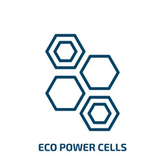 Poster - eco power cells icon from ecology collection. Thin linear eco power cells, energy, power outline icon isolated on white background. Line vector eco power cells sign, symbol for web and mobile