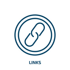 Poster - links icon from e learning and education collection. Thin linear links, link, internet outline icon isolated on white background. Line vector links sign, symbol for web and mobile