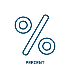 Poster - percent icon from e commerce and payment collection. Thin linear percent, business, discount outline icon isolated on white background. Line vector percent sign, symbol for web and mobile