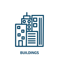 Poster - buildings icon from digital economy collection. thin linear buildings, building, business outline ic