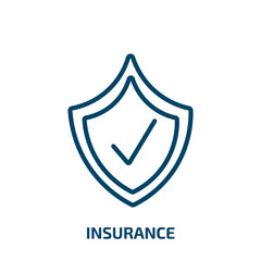 Aufkleber - insurance icon from digital economy collection. Thin linear insurance, protection, house outline icon isolated on white background. Line vector insurance sign, symbol for web and mobile