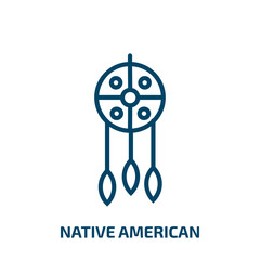 Poster - native american icon from desert collection. Thin linear native american, american, native outline icon isolated on white background. Line vector native american sign, symbol for web and mobile