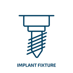 Poster - implant fixture icon from dentist collection. Thin linear implant fixture, orthodontic, dentistry outline icon isolated on white background. Line vector implant fixture sign, symbol for web and mobile