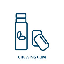 Chewing Gum Icon From Dentist Collection. Thin Linear Chewing Gum, Chewing, Gum Outline Icon Isolated On White Background. Line Vector Chewing Gum Sign, Symbol For Web And Mobile