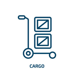 Poster - cargo icon from delivery and logistic collection. Thin linear cargo, delivery, container outline icon isolated on white background. Line vector cargo sign, symbol for web and mobile