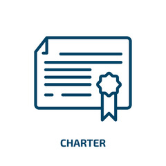 Poster - charter icon from delivery and logistic collection. Thin linear charter, business, service outline icon isolated on white background. Line vector charter sign, symbol for web and mobile