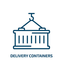 Poster - delivery containers icon from delivery and logistic collection. Thin linear delivery containers, delivery, container outline icon isolated on white background. Line vector delivery containers sign,