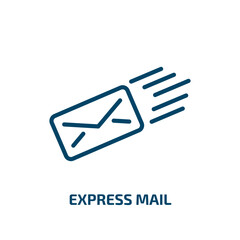Poster - express mail icon from delivery and logistic collection. Thin linear express mail, mail, express outline icon isolated on white background. Line vector express mail sign, symbol for web and mobile