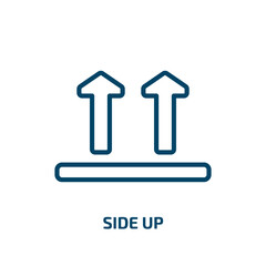 Poster - side up icon from delivery and logistic collection. Thin linear side up, shipping, up outline icon isolated on white background. Line vector side up sign, symbol for web and mobile