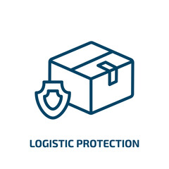 Poster - logistic protection icon from delivery and logistic collection. Thin linear logistic protection, box, shipping outline icon isolated on white background. Line vector logistic protection sign, symbol