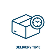 Poster - delivery time icon from delivery and logistic collection. Thin linear delivery time, time, delivery outline icon isolated on white background. Line vector delivery time sign, symbol for web and mobile