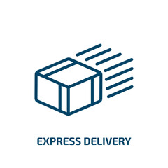 Poster - express delivery icon from delivery and logistic collection. Thin linear express delivery, express, order outline icon isolated on white background. Line vector express delivery sign, symbol for web